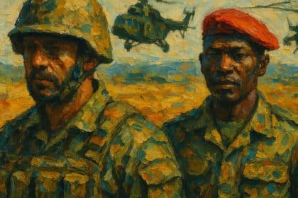 Palette knife painting of two Malian soldiers in uniform