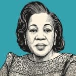 Black-and-white line art portrait of Catherine Samba-Panza, with a calm yet determined expression, symbolizing her leadership during the Central African Republic’s transitional period.